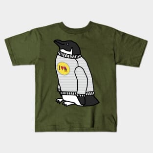 Animals in Clothes Penguin Wearing a Cozy Sweater Kids T-Shirt